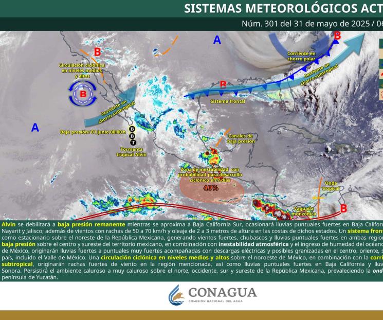 Tormenta tropical Alvin continúa acercándose a Los Cabos, BCS Tormenta tropical Alvin continúa acercándose a Los Cabos, BCS