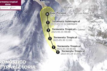 Avanza la tormenta tropical ´Alvin´ de Jalisco a BC