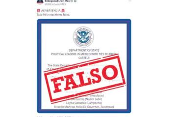 Desmiente EU lista de políticos ligados al narco