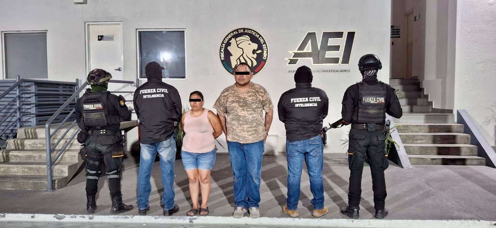 Elementos del Grupo de Coordinación Metropolitana realizó la captura de dos presuntos integrantes de un grupo delictivo, en el municipio de Apodaca.