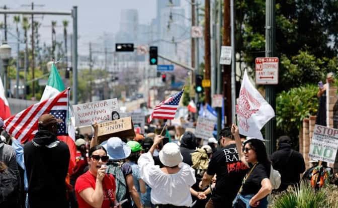 Siguen protestan en Los Ángeles contra redadas migratorias Siguen protestan en Los Ángeles contra redadas migratorias