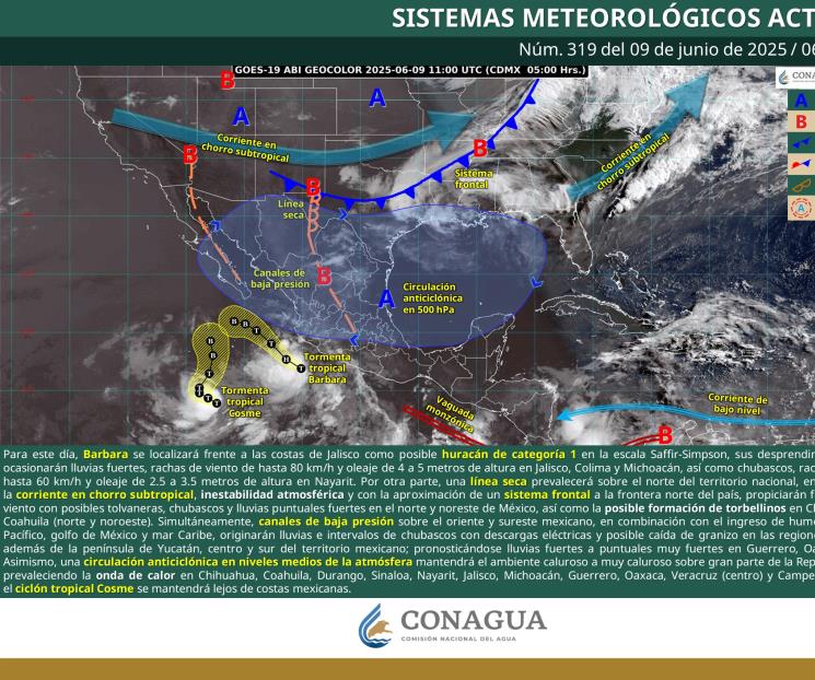 Tormenta tropical Barbara se fortalece frente a Jalisco Tormenta tropical Barbara se fortalece frente a Jalisco