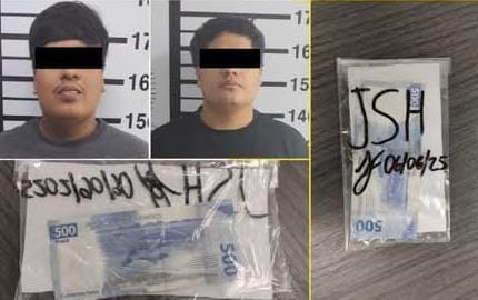 Dos hombres que amenazaron a una comerciante por no querer feriarles un billete aparentemente falso, fueron detenidos por elementos de la Secretaría de Seguridad Pública y Vialidad de Santiago en la Colonia San Pedro.