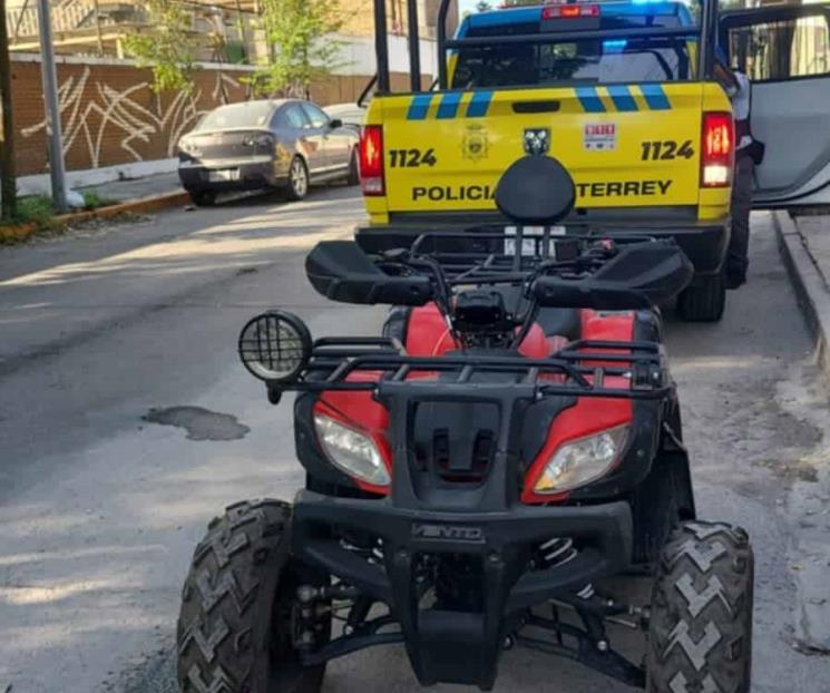 Detenido en cuatrimoto con reporte de robo Detenido en cuatrimoto con reporte de robo