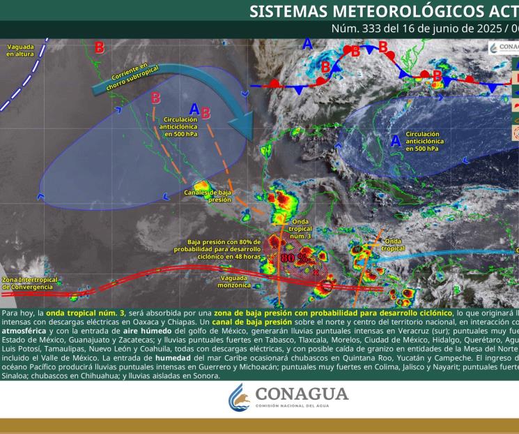 Onda tropical 3 trae lluvias intensas en varias regiones de México Onda tropical 3 trae lluvias intensas en varias regiones de México