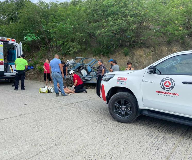 Resulta herido al perder frenos su vehículo Resulta herido al perder frenos su vehículo