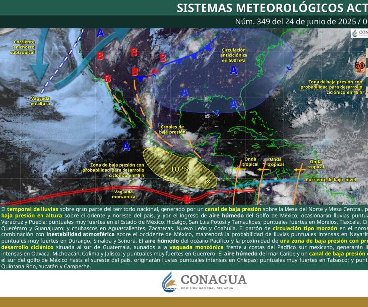 Temporal de lluvias se intensifica en gran parte México