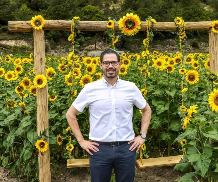 Invita David a disfrutar de girasoles en Laguna de S&aacute;nchez