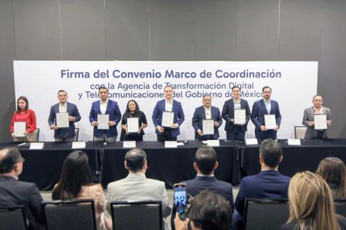 Firman convenio alcaldes para digitalizar sus trámites