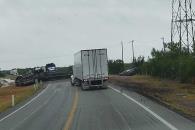 Causa volcadura cierre de la Carretera a Laredo Causa volcadura cierre de la Carretera a Laredo