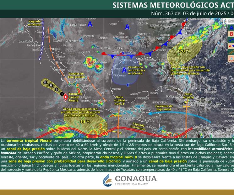 Tormenta tropical Flossie pierde fuerza Tormenta tropical Flossie pierde fuerza