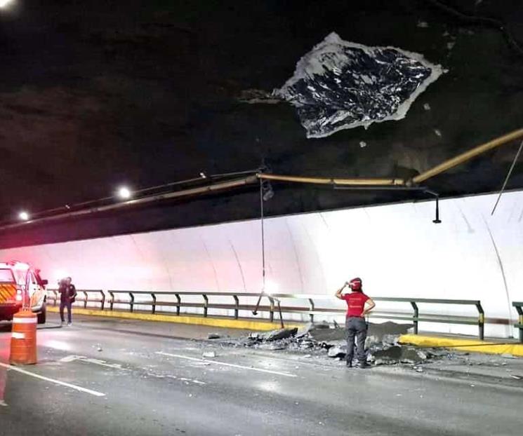 Cae losa de concreto en Túnel de la Loma Larga Cae losa de concreto en Túnel de la Loma Larga