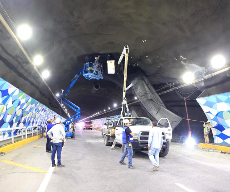 Instalan en t&uacute;nel malla como medida preventiva