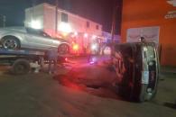 Choque volcadura en Cadereyta deja cuatro lesionados