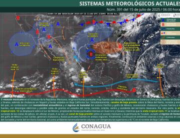 Por ondas tropicales, se prevén lluvias fuertes para este martes