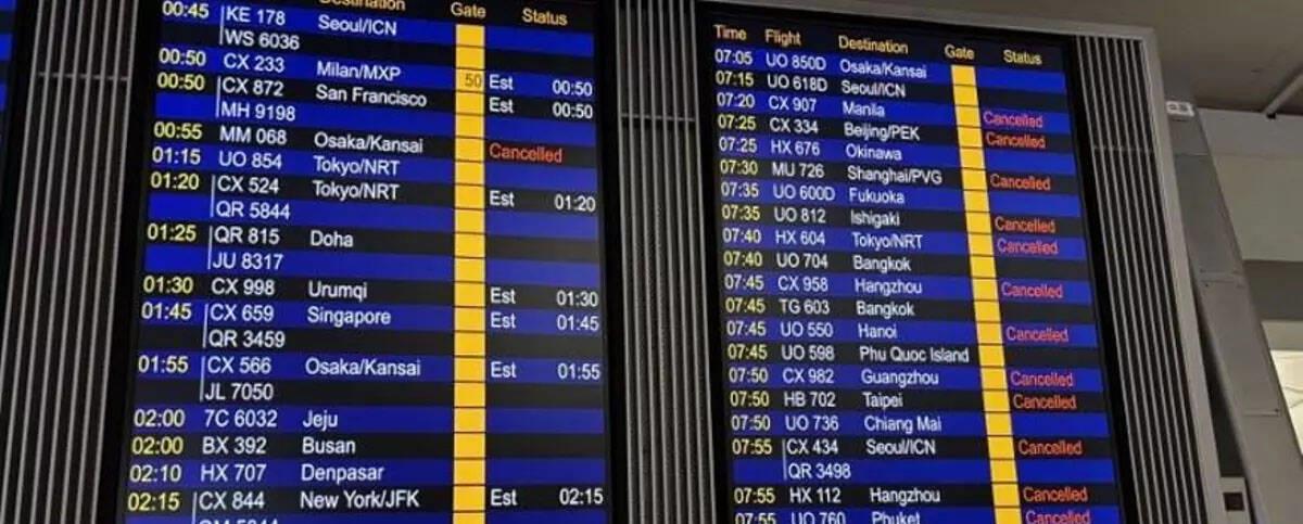 Suspende Hong Kong vuelos ante llegada del tif&oacute;n Wipha