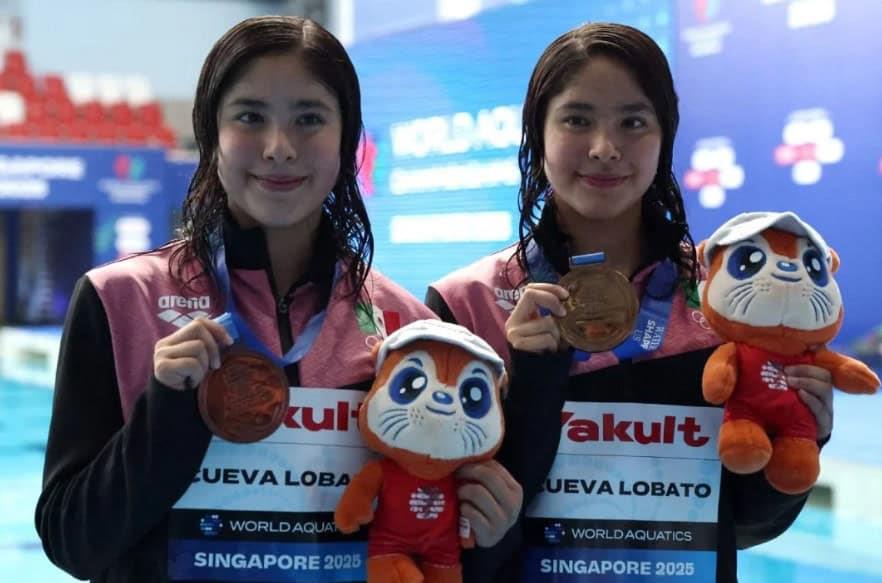 Hermanas mexicanas logran bronce en mundial acuático de Singapur