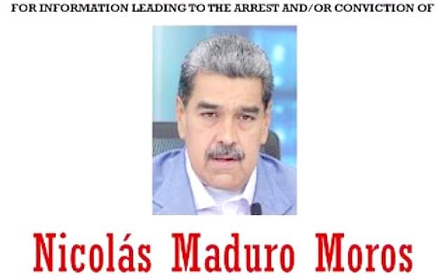 Ofrece DEA recompensa de 25 mdd por Nicolás Maduro