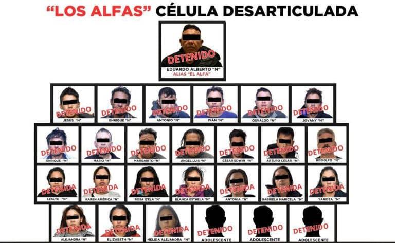 Caen 27 presuntos miembros de Los Alfas vinculados al CJNG