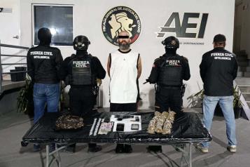 Cae con arma de fuego y droga