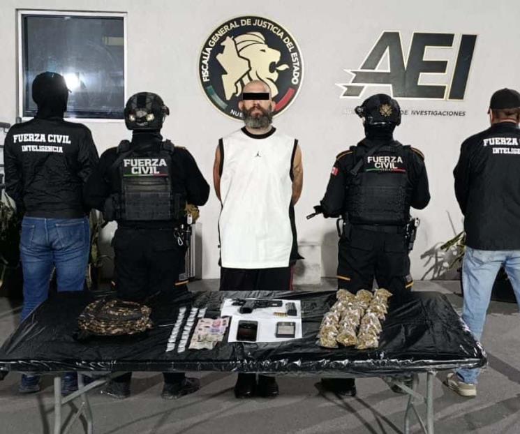 Cae con arma de fuego y droga