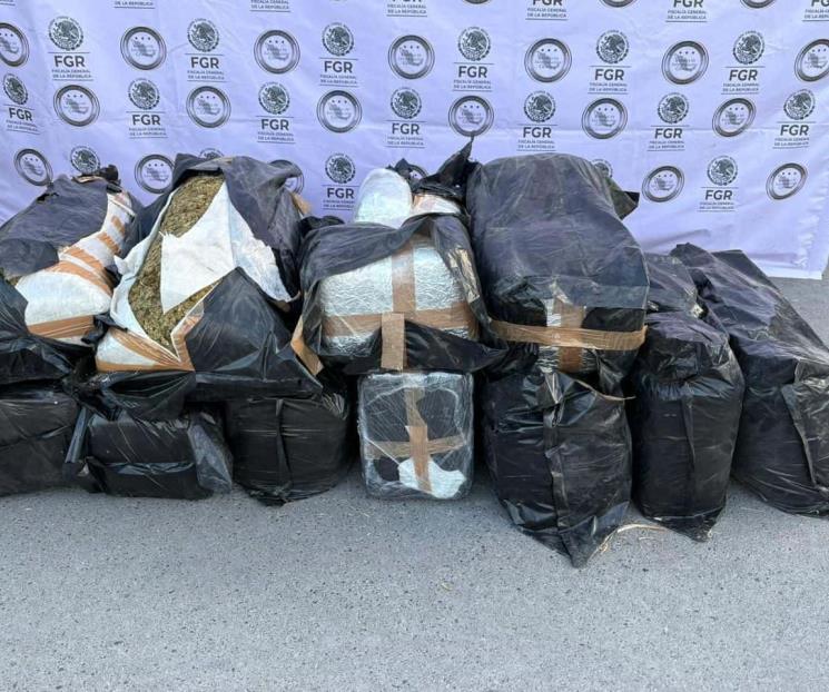 Descubren 200 kilos de droga entre paja