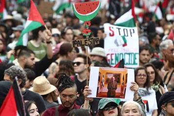 Protestan en megamarcha a favor del pueblo palestino