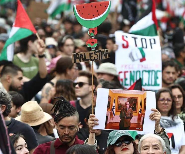 Protestan en megamarcha a favor del pueblo palestino