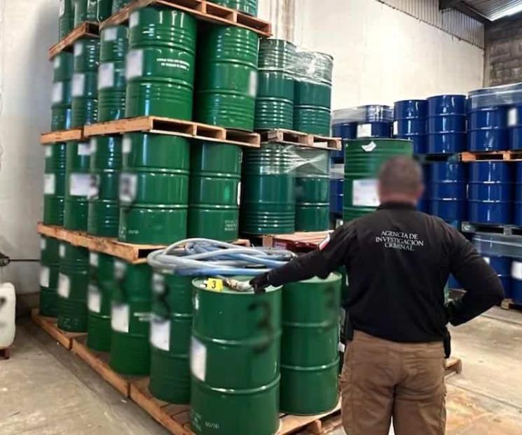 Asegura FGR 120 mil litros de diversas sustancias