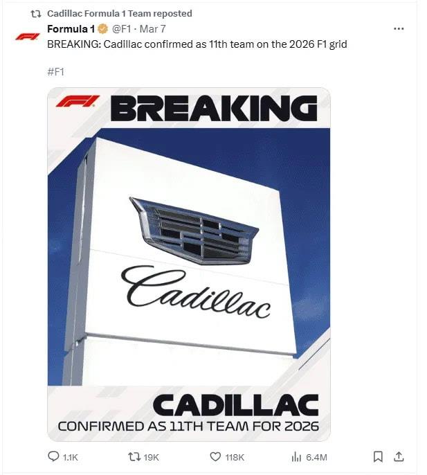 Cadillac, el nuevo reto de Checo Cadillac, el nuevo reto de Checo