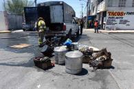 Arde camioneta de taqueros Arde camioneta de taqueros