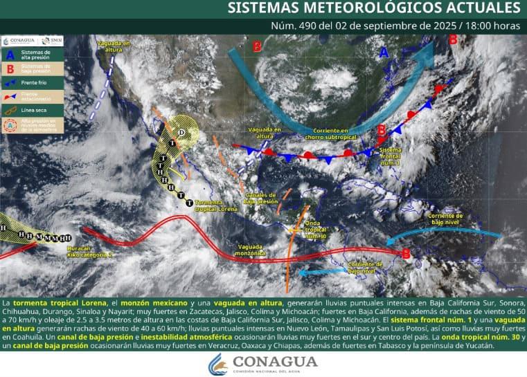 Depresión tropical Doce-E se aproxima al Pacífico Depresión tropical Doce-E se aproxima al Pacífico