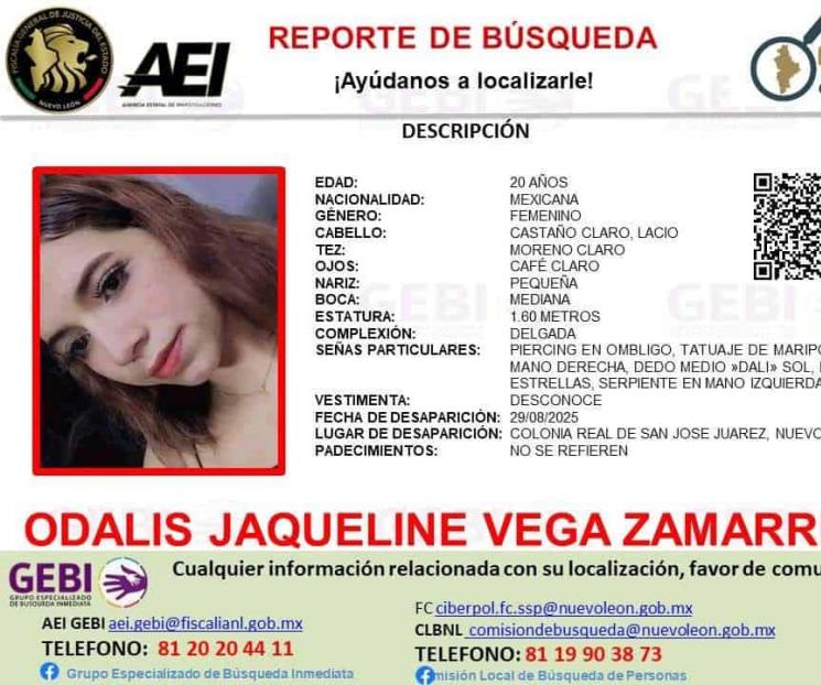 Buscan a joven desaparecida Buscan a joven desaparecida