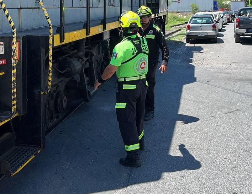 Se descarrila tren en Santa Catarina Se descarrila tren en Santa Catarina