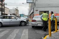 Choque deja cinco lesionados en el centro de Monterrey Choque deja cinco lesionados en el centro de Monterrey