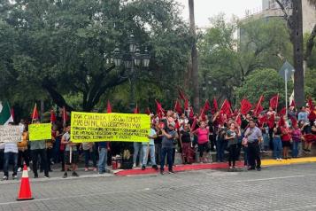 Protestan tras visita de Sheinbaum