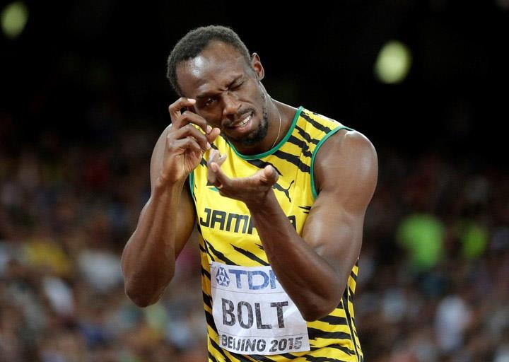 Satisfecho Usain Bolt con sus marcas Satisfecho Usain Bolt con sus marcas