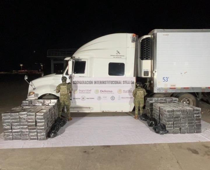 Aseguran camión con 1.5 toneladas de droga