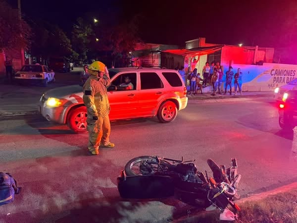 Motociclistas resultan lesionados tras choque en Cadereyta
