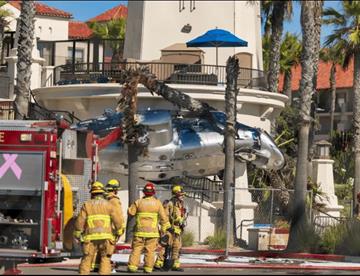 Accidente de helicóptero deja cinco heridos en Huntington Beach