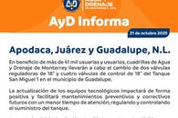 Cortará AyD servicio por 10 horas en Guadalupe, Juárez y Apodaca Cortará AyD servicio por 10 horas en Guadalupe, Juárez y Apodaca