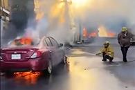 Arden casas y vehículos en Santa Catarina