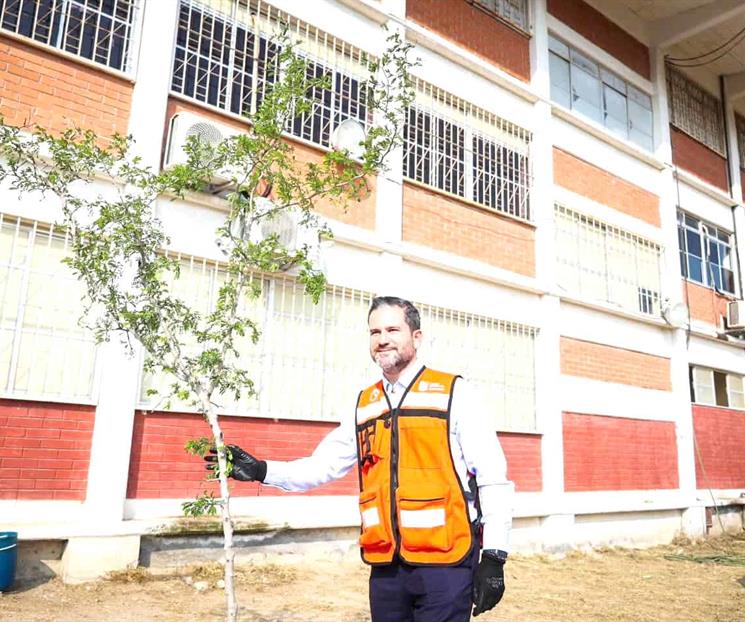 Reforestan escuela secundaria en García Reforestan escuela secundaria en García