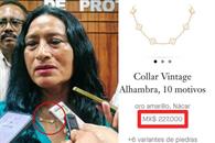 Asegura alcaldesa que su collar de 227 mil pesos fue un regalo Asegura alcaldesa que su collar de 227 mil pesos fue un regalo