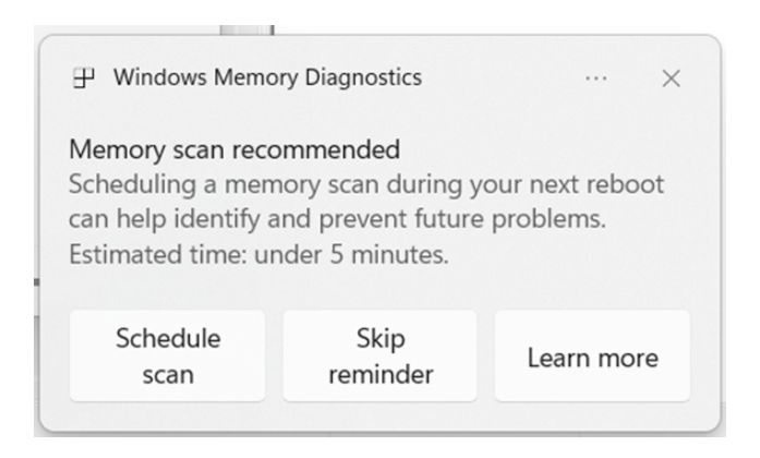 Windows 11 escaneará la memoria después de pantallas de la muerte Windows 11 escaneará la memoria después de pantallas de la muerte
