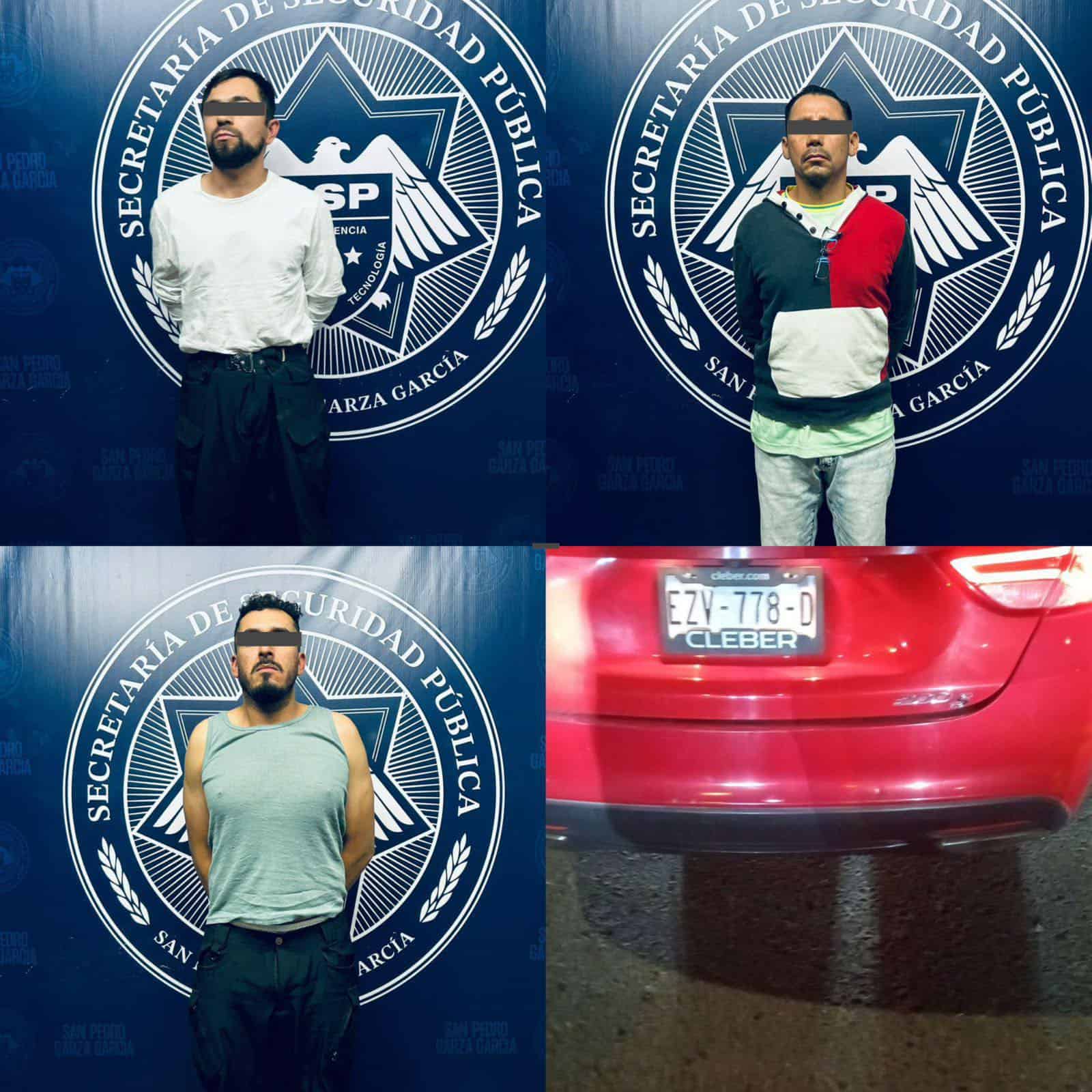Tres hombres originarios de la Ciudad de México, fueron detenidos por elementos de la Policía de San Pedro, luego de ser acusados de participar en varios robos en zonas residenciales.
