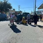 Chocan en moto y salen heridos