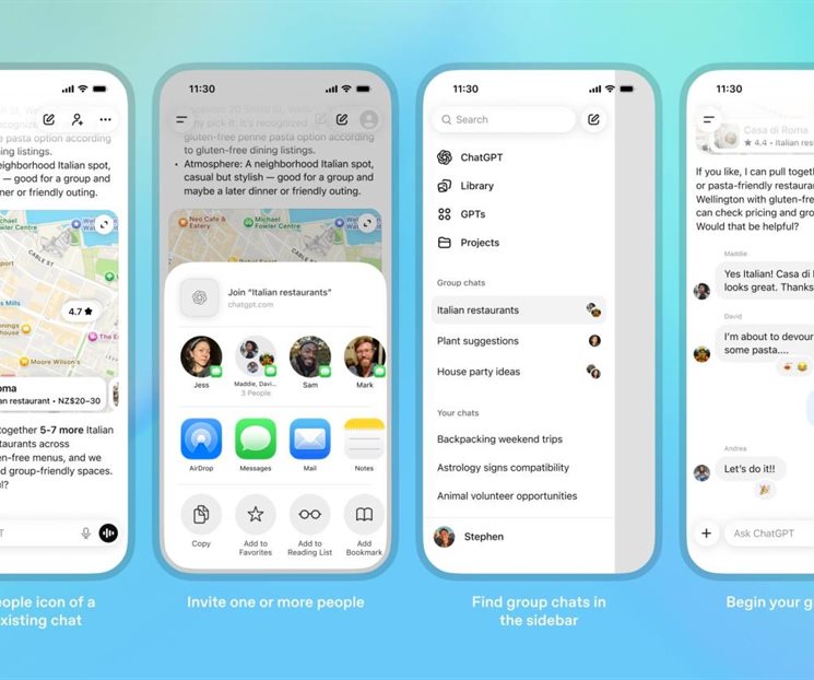 ChatGPT libera sus nuevos chats grupales para todos, y gratis