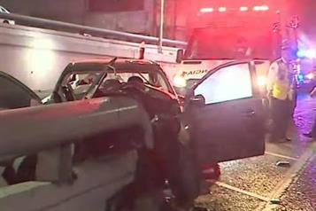 Choca con muro de contención