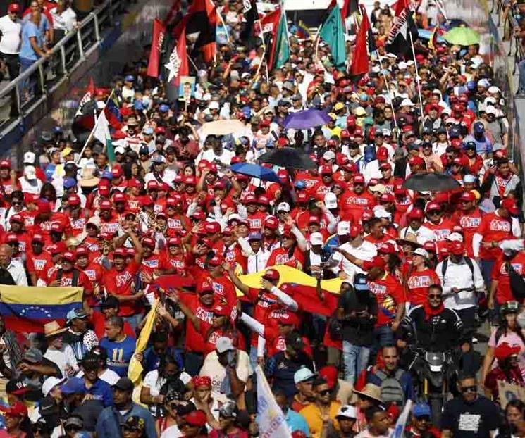 Marcha chavismo en Venezuela contra amenazas de EU